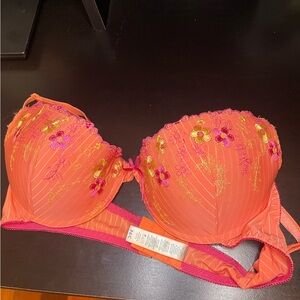 36 C Indulgence by Biata Orange Embroidered Bra